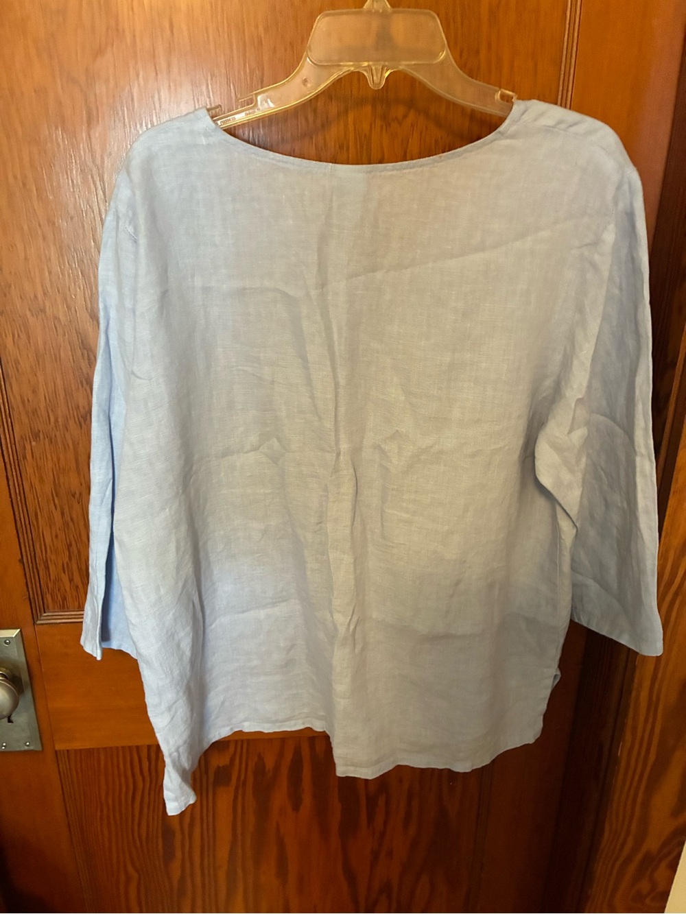 Light Blue V-Neck Tunic Top - Women's Casual Beach Tunic - Picture 3 of 6
